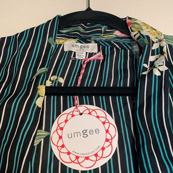 Umgee Black and Teal Patterned Kimono - Picture 5 of 9